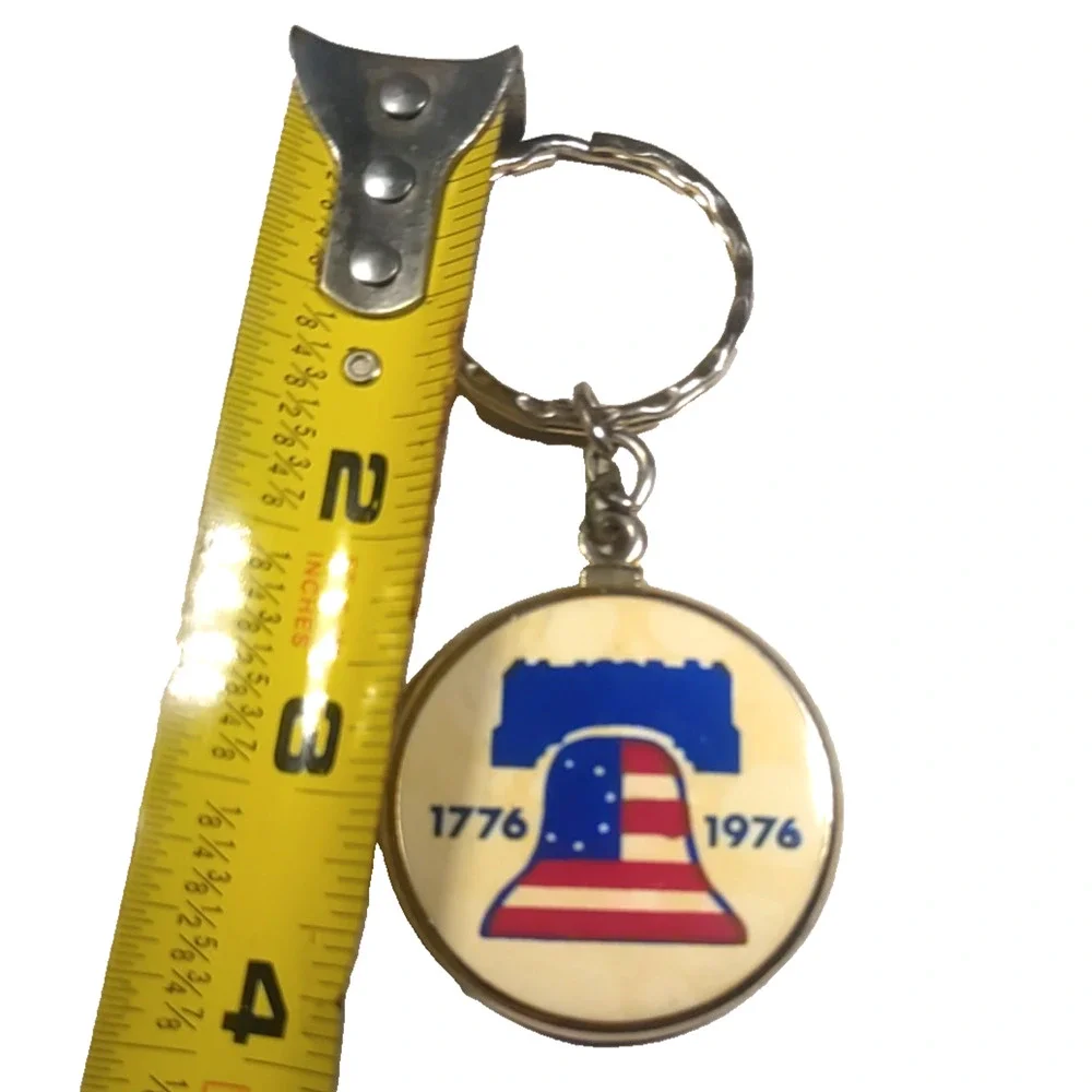 Bicentennial Keychain Liberty Bell Gold Tone 1776 -1976